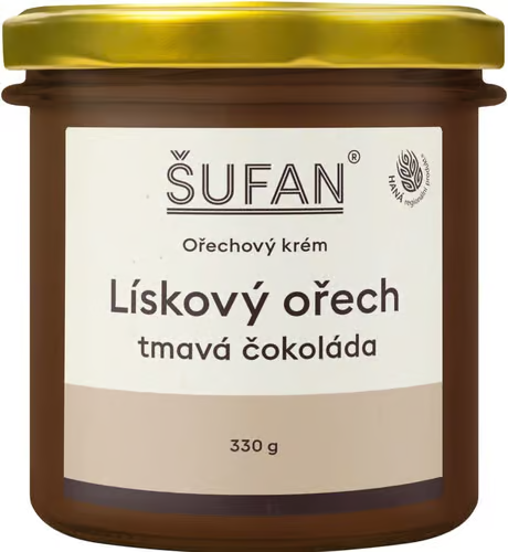 Lískooříškové máslo s tmavou čokoládou 330g Šufan 